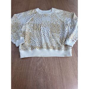 American Eagle Women’s Patchwork Sweatshirt Cream Gold Medium